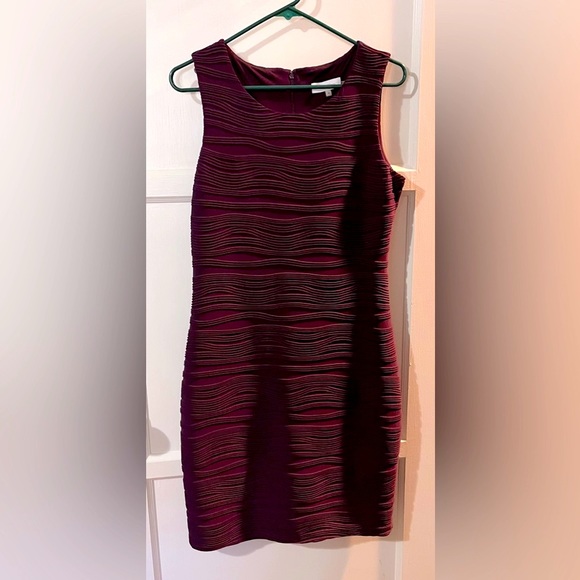 Calvin Klein plum textured dress - Picture 1 of 3